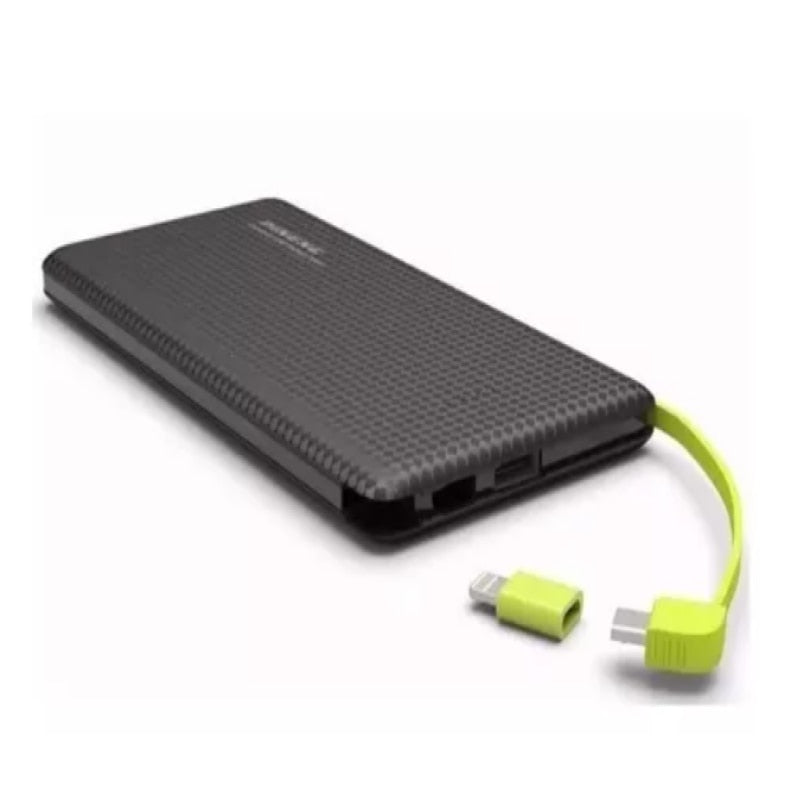 Carregador Portátil 10000 Mah 951 Power Bank branco e preto