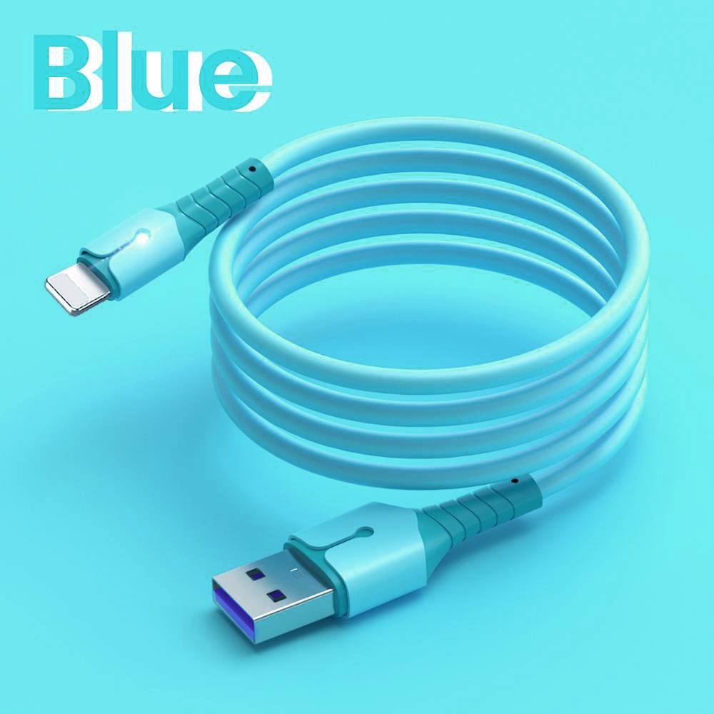 Cabo de dados USB para iPhone 14 13 12 Mini Pro Max X XR 11 8 7 6s Cabo de carregamento de silicone líquido Cabo de dados USB Cabo carregador de telefone