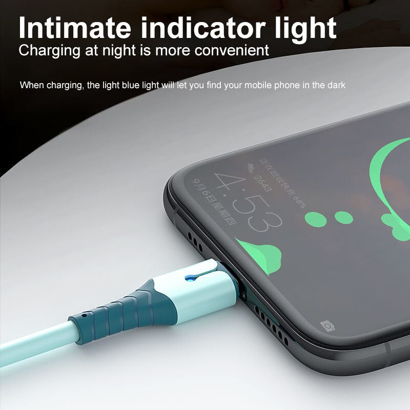 Cabo de dados USB para iPhone 14 13 12 Mini Pro Max X XR 11 8 7 6s Cabo de carregamento de silicone líquido Cabo de dados USB Cabo carregador de telefone