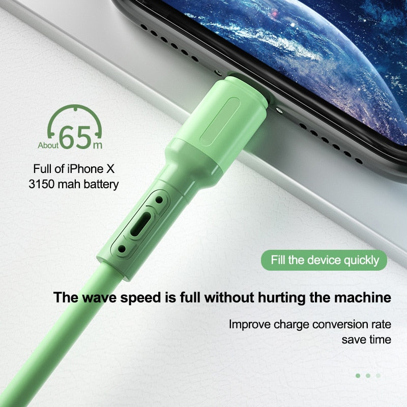 Cabo USB para iPhone 14 13 12 11 Pro Max XR XS 8 7 6s 5s Carregador de Dados Rápido Carregador Cabo de Fio USB Cabo de Silicone Líquido 1/1,5/2M