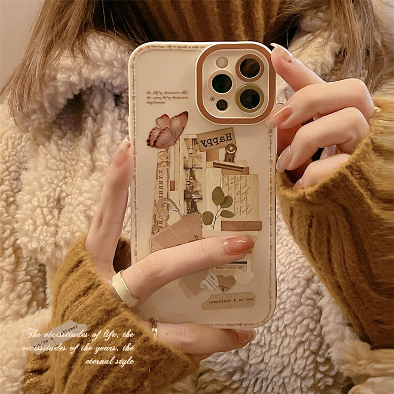 Capas com estampa de flores para iPhone Silicone de luxo