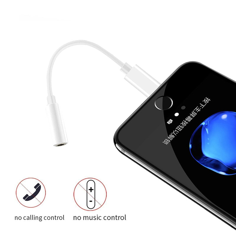 Adaptador AUX de 8 pinos para 3,5 mm para iPhone 14 13 12 11 Pro Max Mini XS XR X Iluminação para conector de fone de ouvido de 3,5 mm