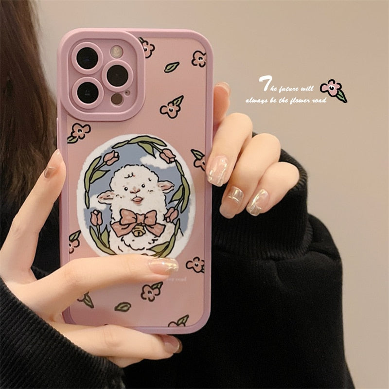 Capas com estampa de flores para iPhone Silicone de luxo