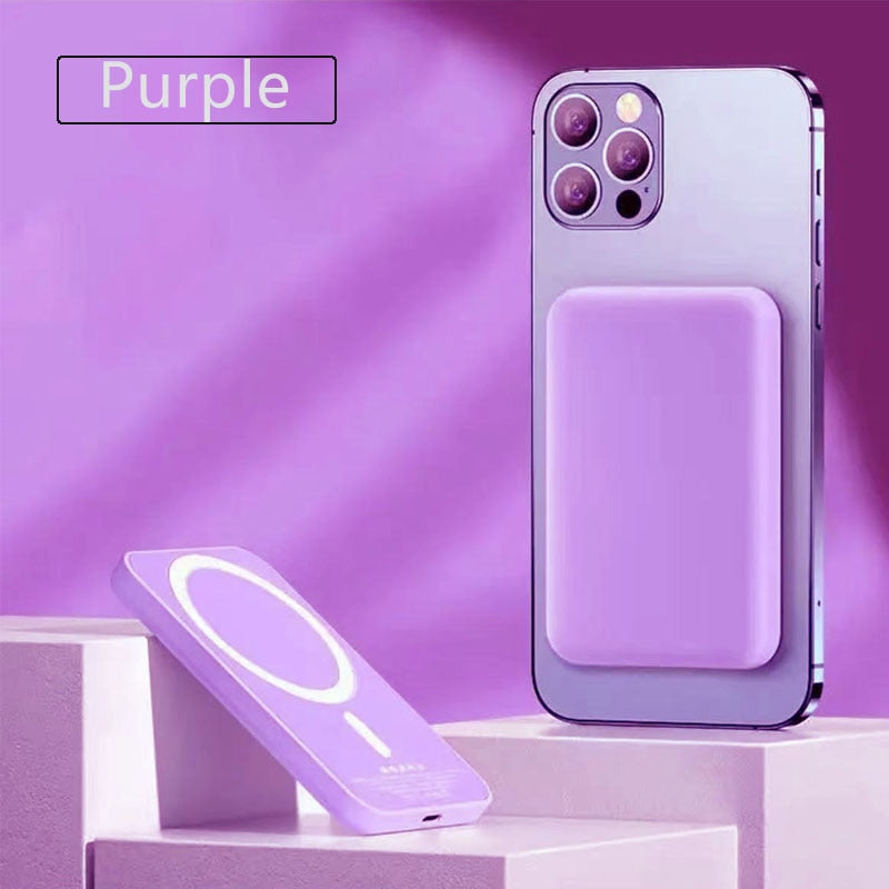 Carregador sem fio portátil Macsafe auxiliar reserva bateria magnética externa banco de energia para iphone 12 13 14Pro Max Powerbank