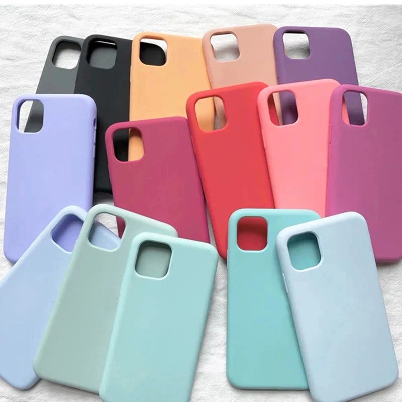 Capa de silicone original de luxo para Apple iCapa para iPhone 11 12 13 14 Pro Max Capa oficial para iPhone 13 12 Mini X XS XR 13 14 Pro Cover