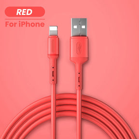 Cabo USB para iPhone 14 13 12 11 Pro Max XR XS 8 7 6s 5s Carregador de Dados Rápido Carregador Cabo de Fio USB Cabo de Silicone Líquido 1/1,5/2M
