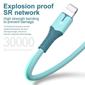 Cabo de dados USB para iPhone 14 13 12 Mini Pro Max X XR 11 8 7 6s Cabo de carregamento de silicone líquido Cabo de dados USB Cabo carregador de telefone