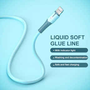 Cabo de dados USB para iPhone 14 13 12 Mini Pro Max X XR 11 8 7 6s Cabo de carregamento de silicone líquido Cabo de dados USB Cabo carregador de telefone
