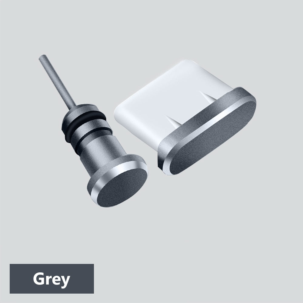 Tipo C Plugue de poeira 3,5 mm Fone de ouvido Jack Sim Card USB Tipo-C Antipoeira Plugue Para Samsung Xiaomi Universal Charger Port Plug