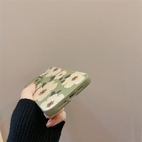 Capas com estampa de flores para iPhone Silicone de luxo