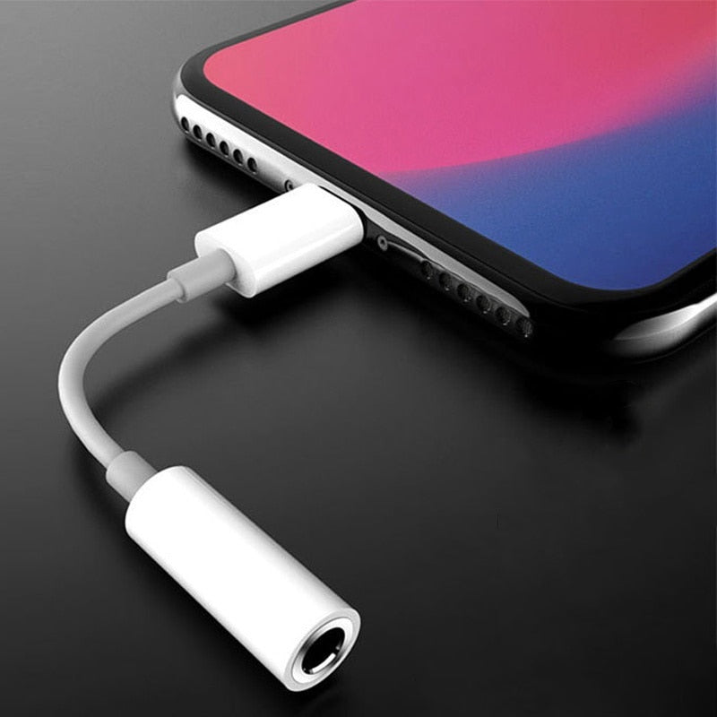 Adaptador AUX de 8 pinos para 3,5 mm para iPhone 14 13 12 11 Pro Max Mini XS XR X Iluminação para conector de fone de ouvido de 3,5 mm
