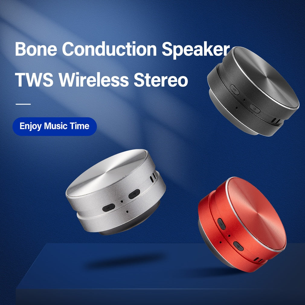 alto-falante de condução óssea quente mini bluetooth tws sem fio estéreo duplo canais de som caixa de áudio alto-falante humbird com rádio fm
