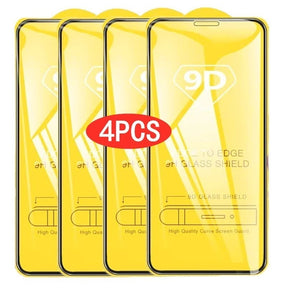 2/4PCS Protetor de Tela 9D Vidro Temperado para IPhone 13 12 11 Pro Max Vidro Protetor para IPhone X XR XS Max 7 8 6S Plus 12Pro
