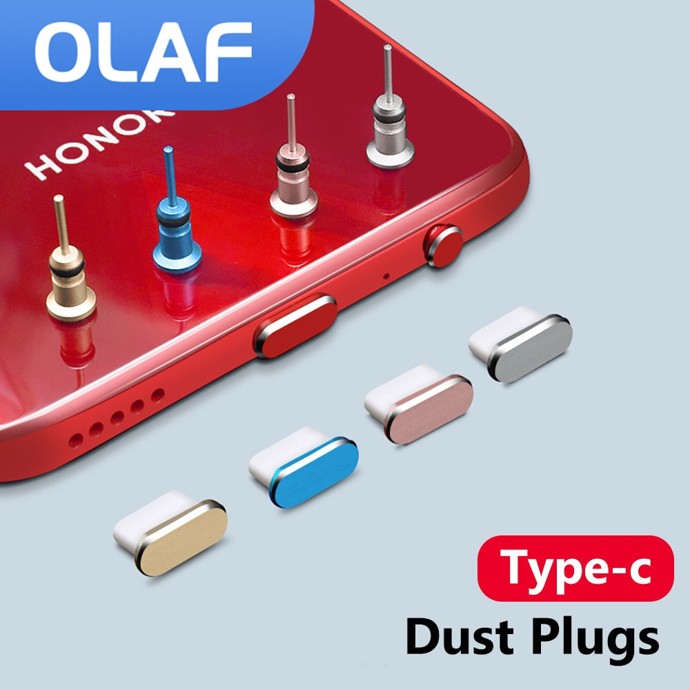Tipo C Plugue de poeira 3,5 mm Fone de ouvido Jack Sim Card USB Tipo-C Antipoeira Plugue Para Samsung Xiaomi Universal Charger Port Plug